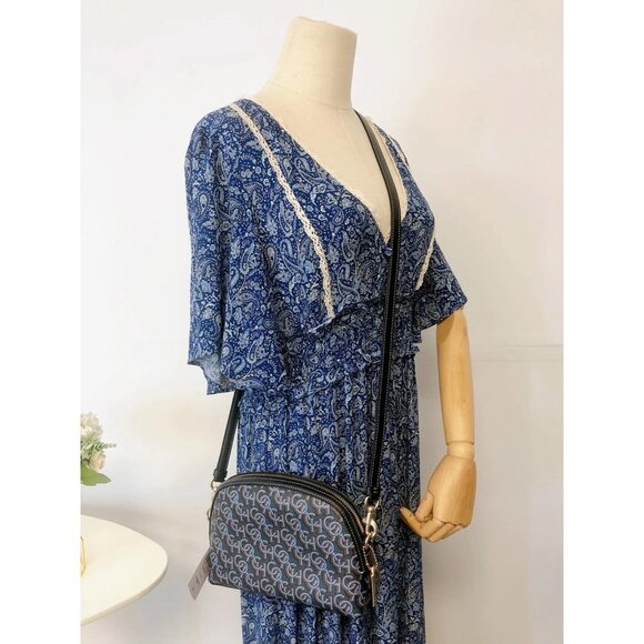 Coach CF343 Madi Crossbody With Coach Monogram Print IN Navy - Picture 1 of 7